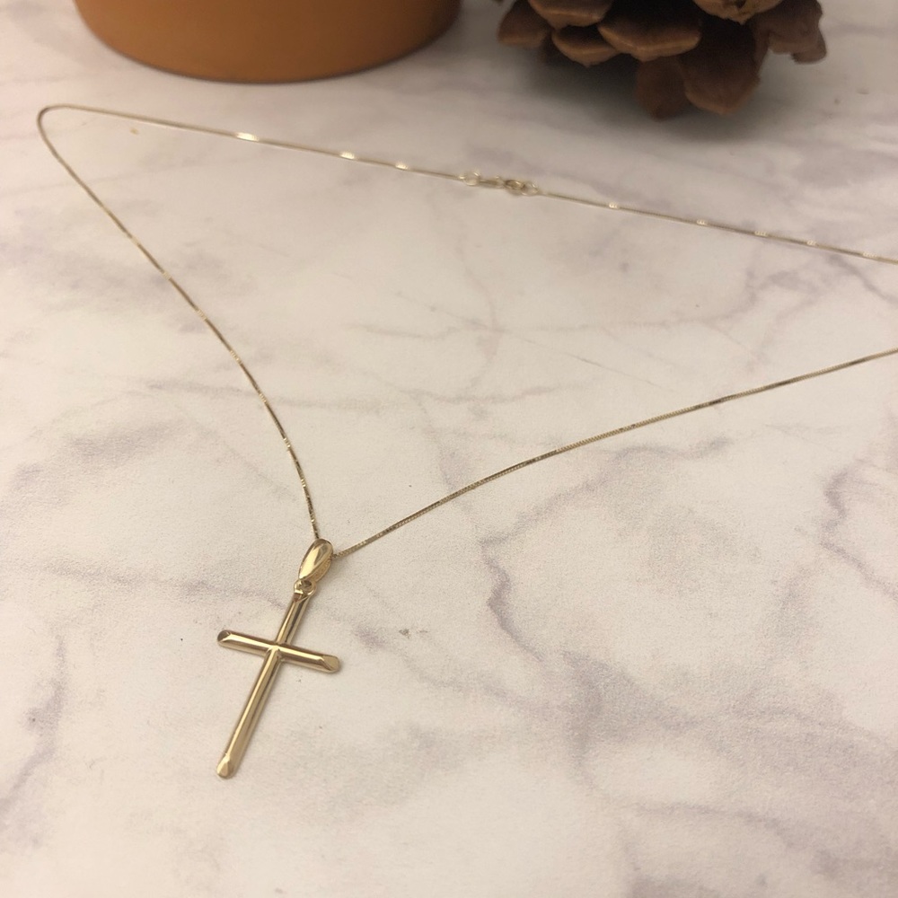 14k solid gold cross pendant (pendant ONLY)